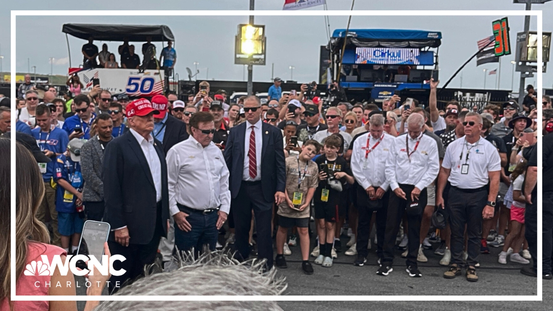 The former president is the first to attend the Coca-Cola 600.