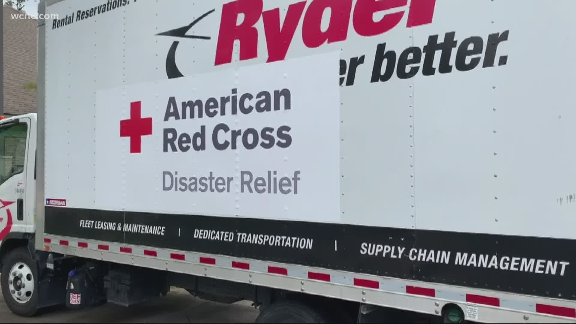 American Red Cross volunteers from the Carolina's are traveling to provide food and shelter to storm victims.
