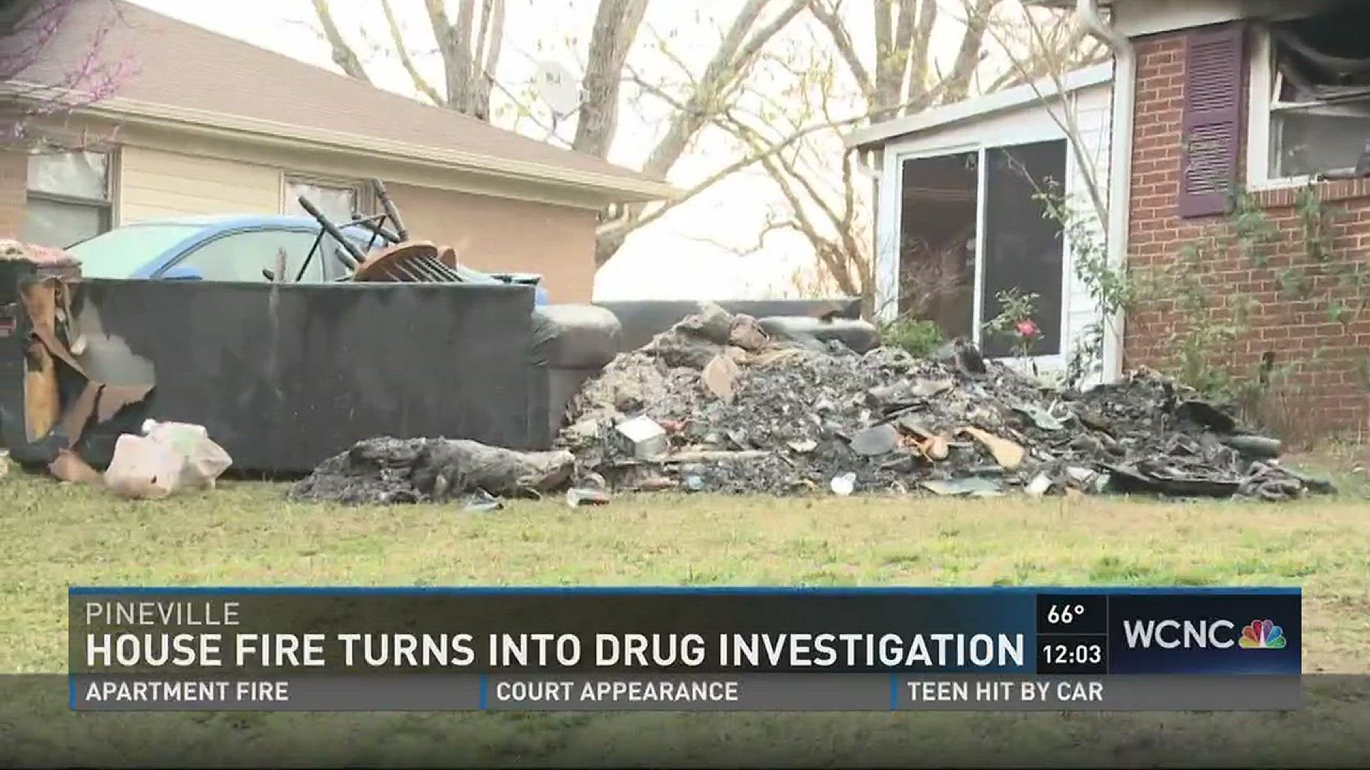 A Pineville house fire turned into a drug investigation after authorities found marijuana inside the home.