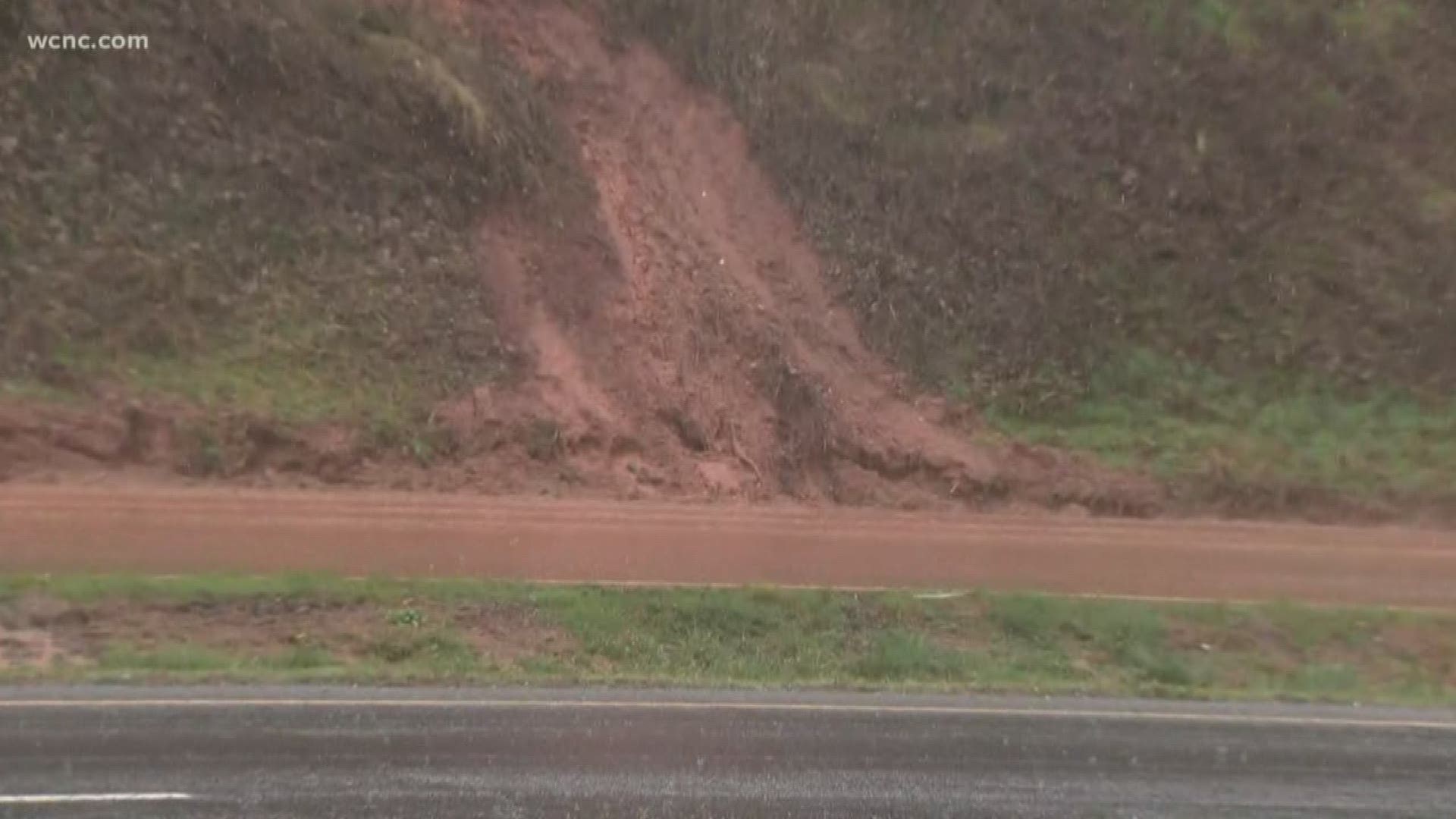 Brandon Goldner is at the scene of a mudslide in Caldwell County