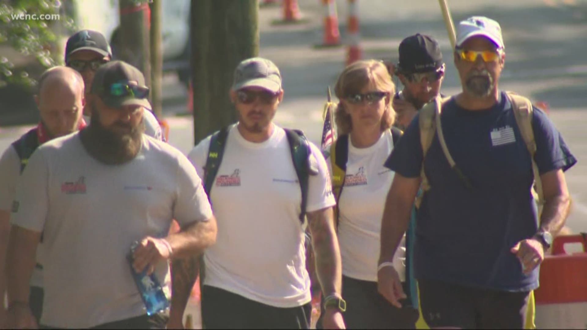 Wounded vets walked around Charlotte to help raise awareness for PTSD.