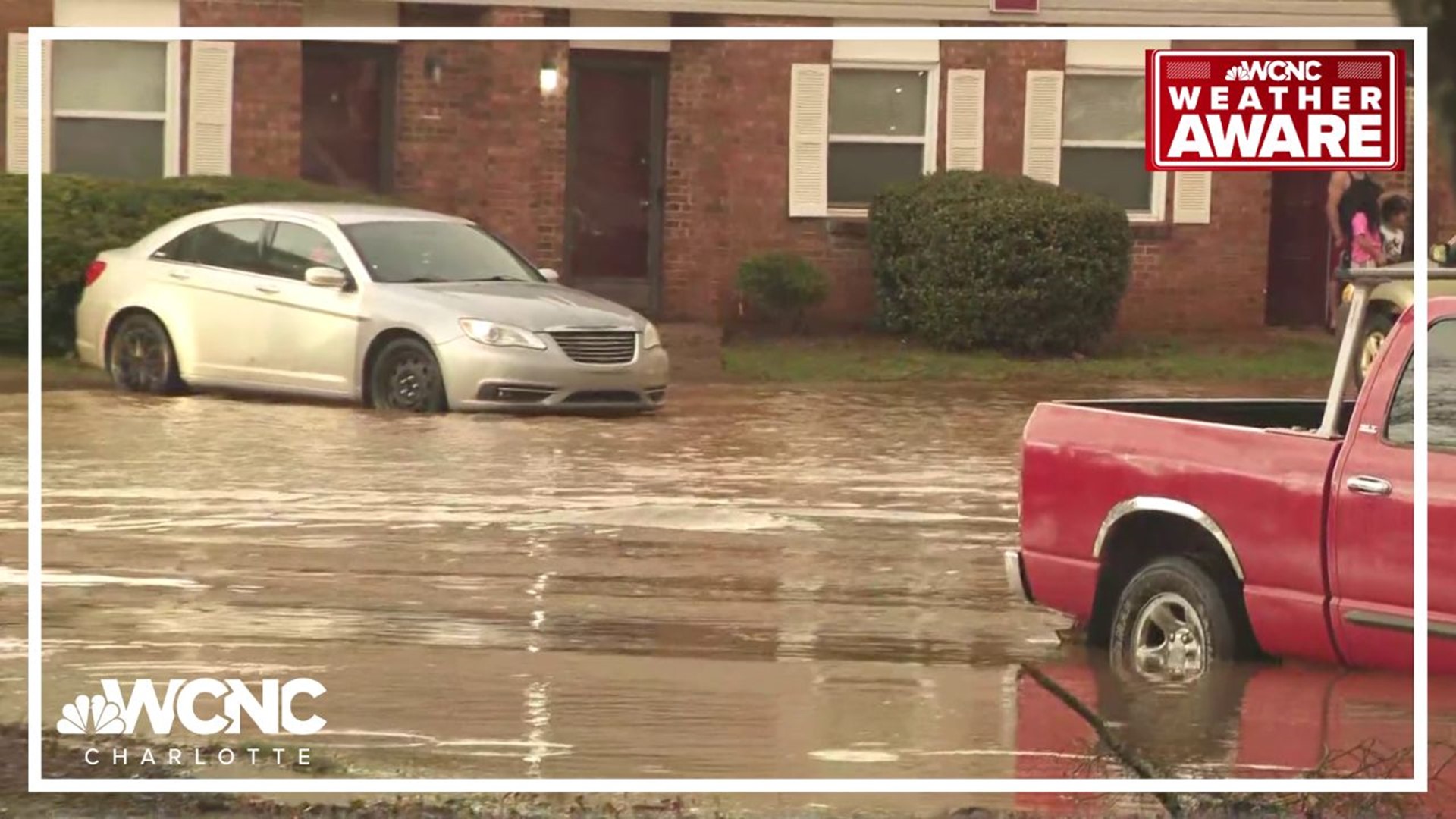 Heavy rain left parts of east Charlotte underwater Tuesday, with crews performing a swift water rescue along Shamrock Drive.