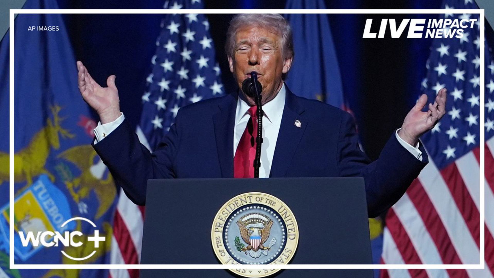 President Trump speaks on economy during Detroit visit