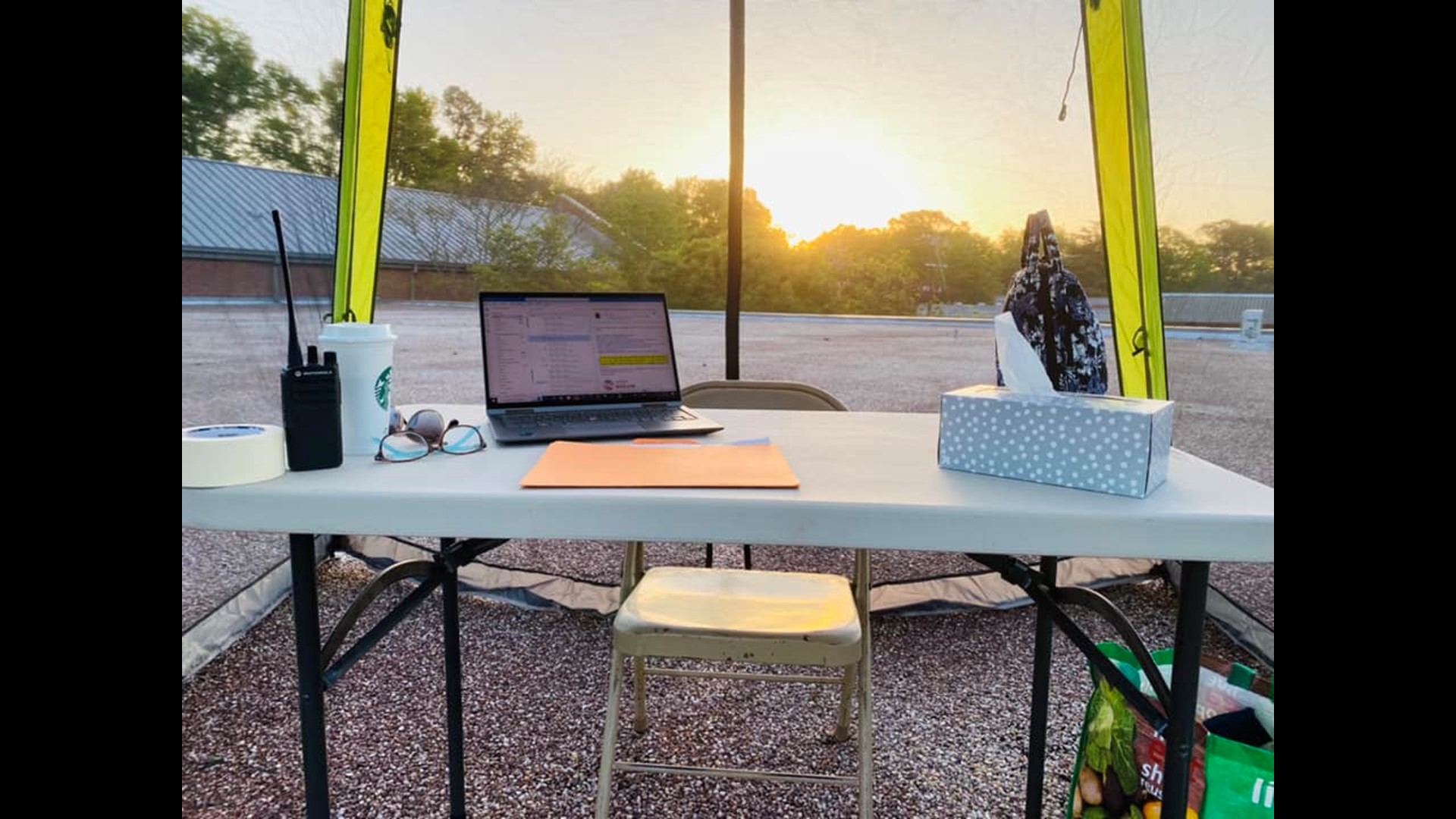 Rama Road Elementary principal works on school roof for a day