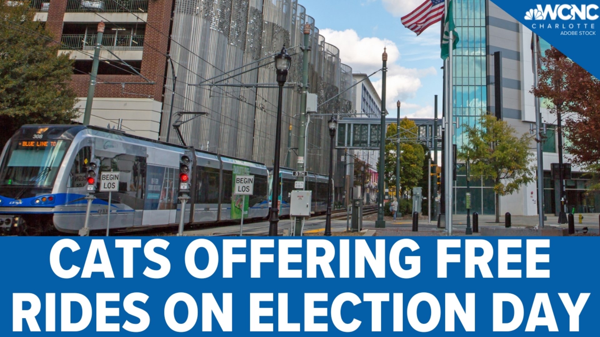 All CATS bus routes, the Blue Line and the Gold Line will be free on Tuesday to help folks get to the polls.