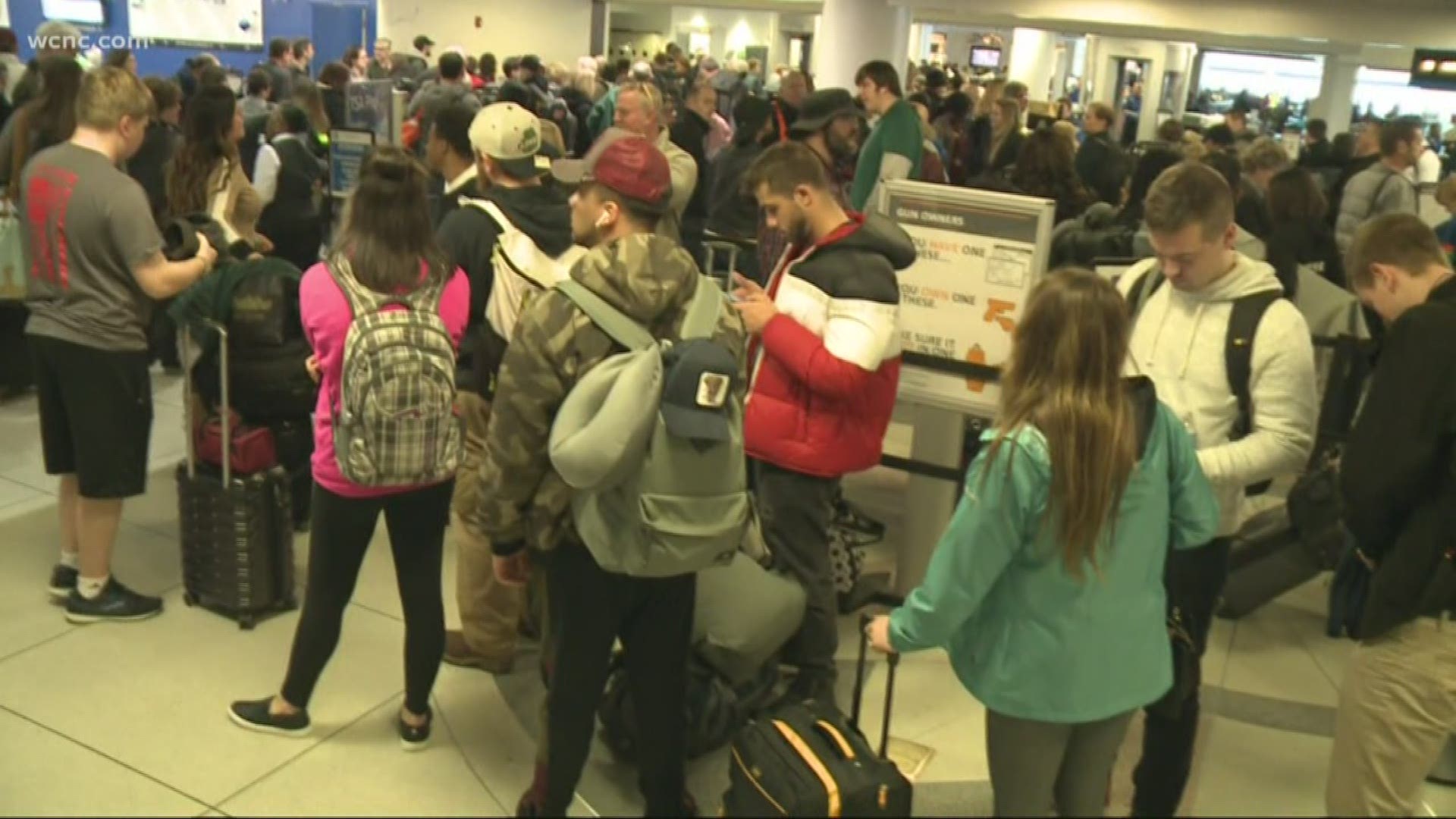 Airport officials said 29,920 originating passengers were expected to catch flights Monday.