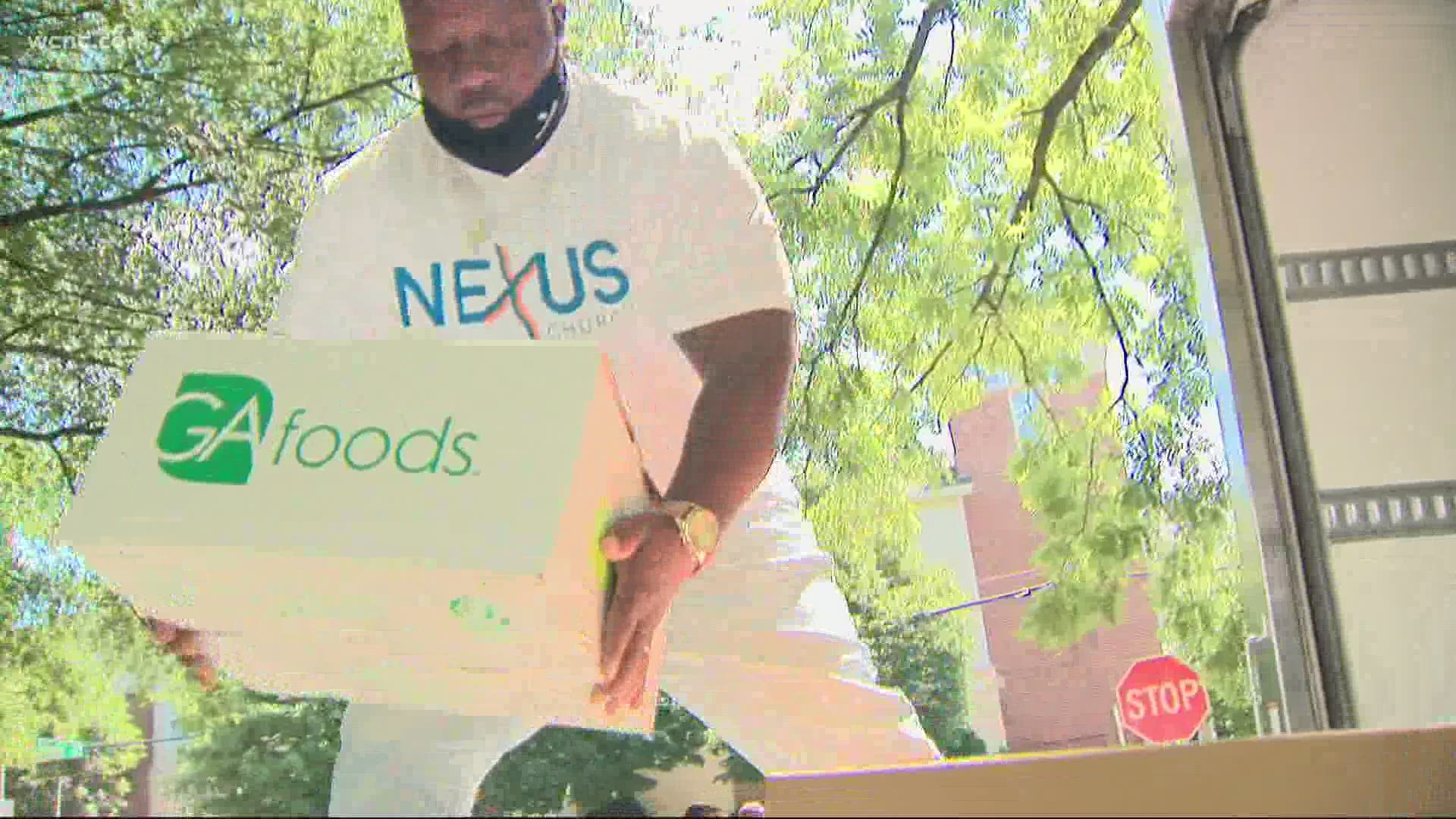 This is the third week NEXUS Church in Charlotte has offered free groceries.