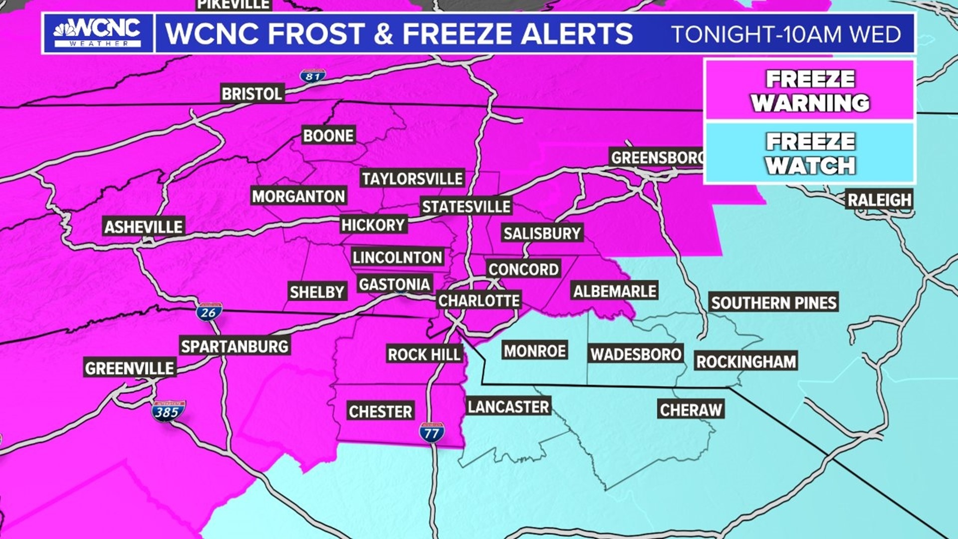 Why the temperature got so cold in Charlotte