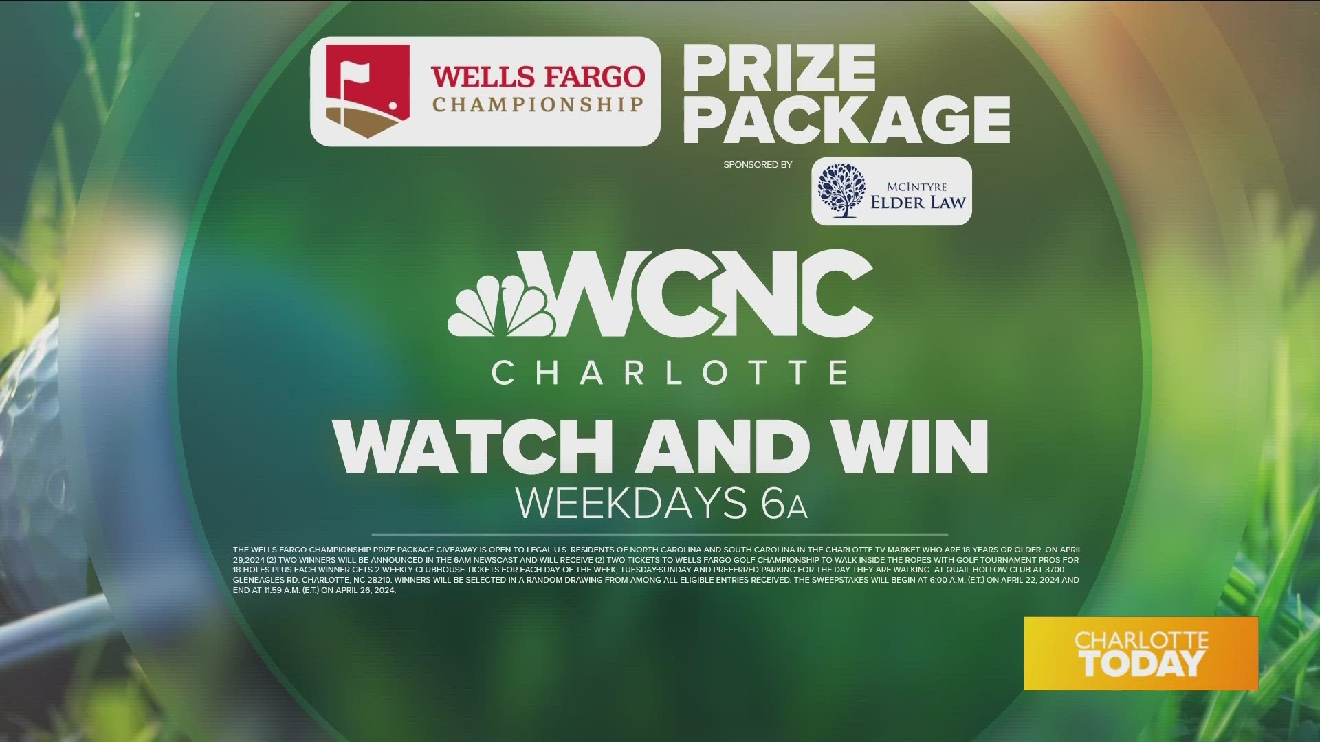You could win all access passes to the Wells Fargo Championship