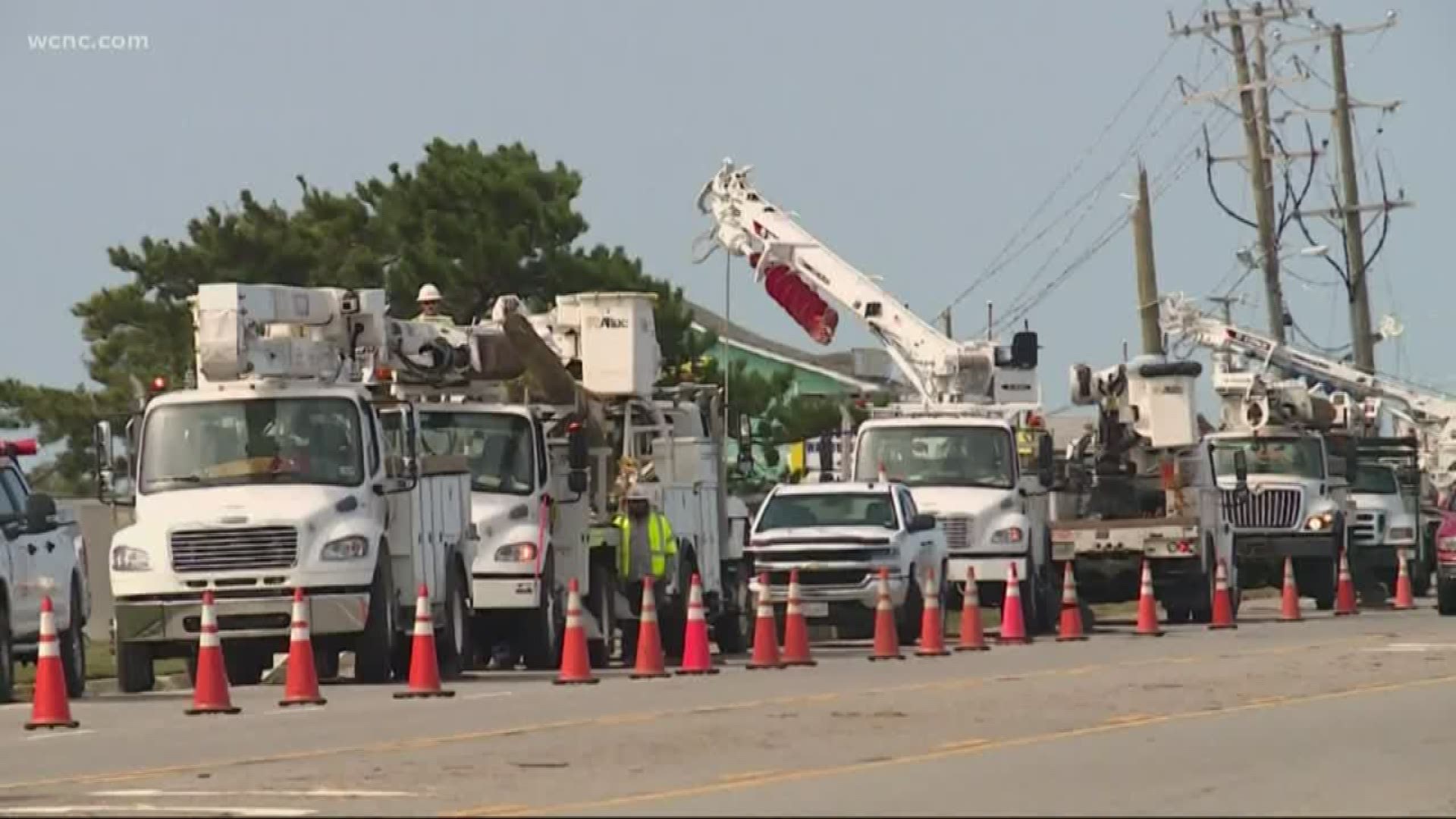 Search and rescue teams are going door to door to check on hundreds of people stranded on Ocracoke Island.