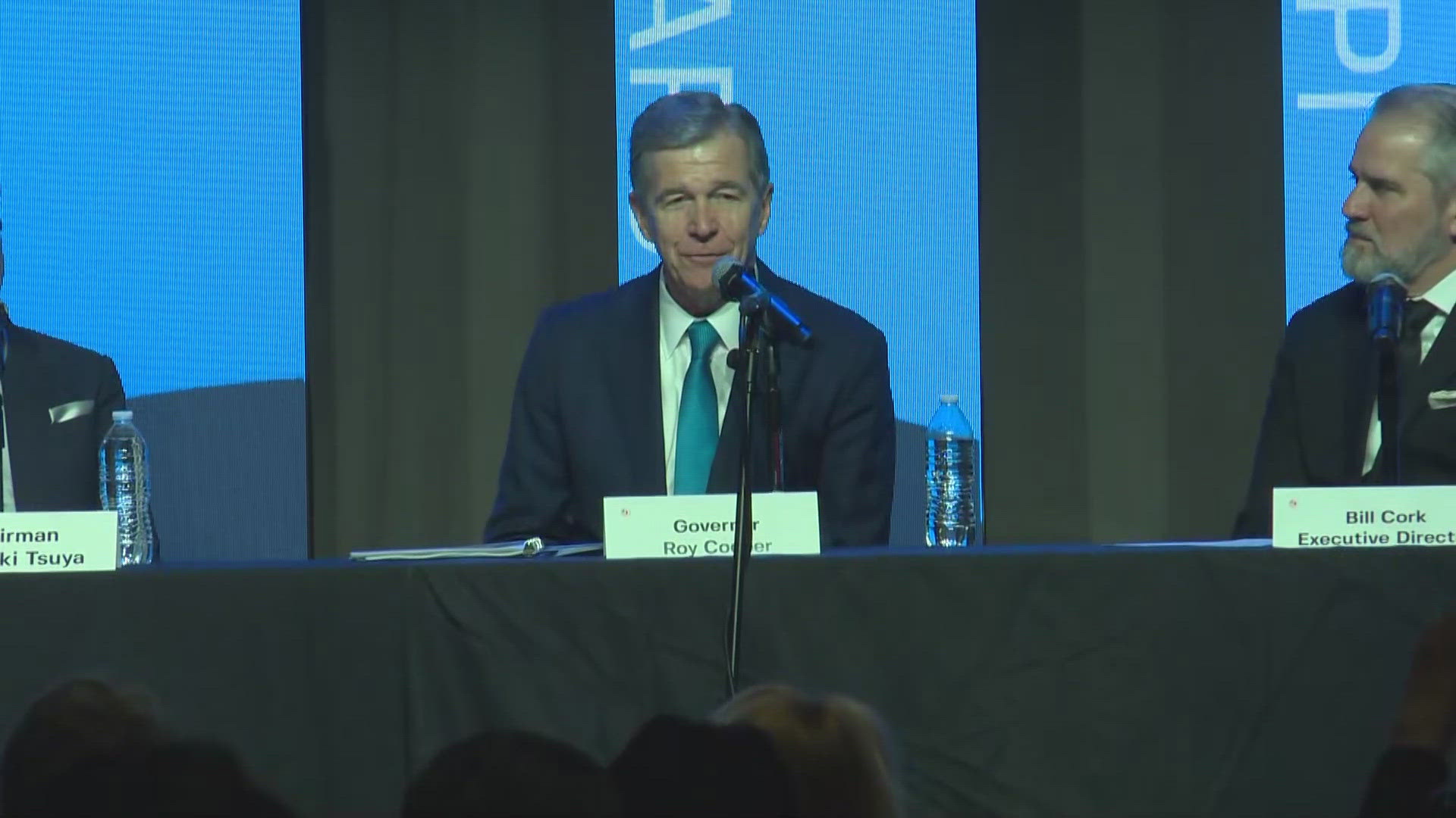 North Carolina Gov. Roy Cooper spoke during the opening ceremony of the event.