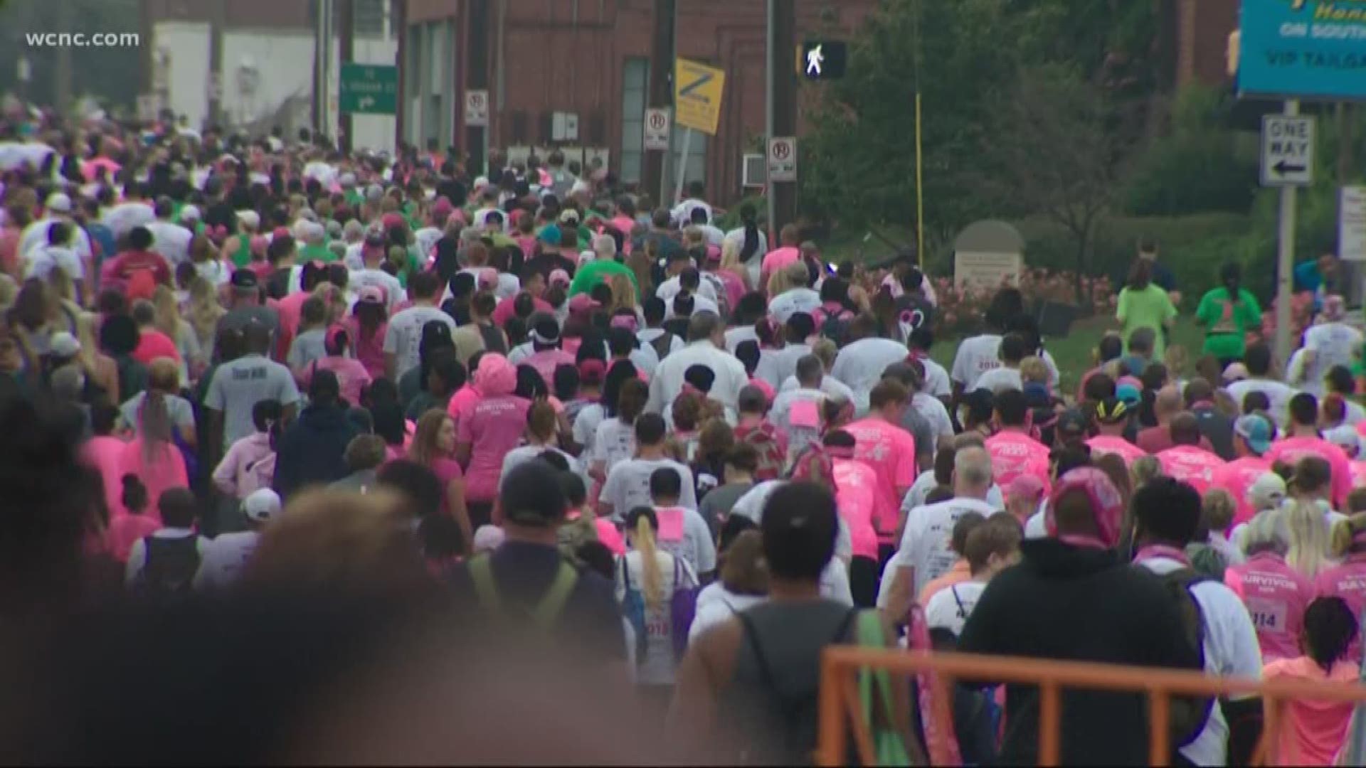 Thousands flooded uptown Charlotte in pink to kick off Breast Cancer Awareness Month.