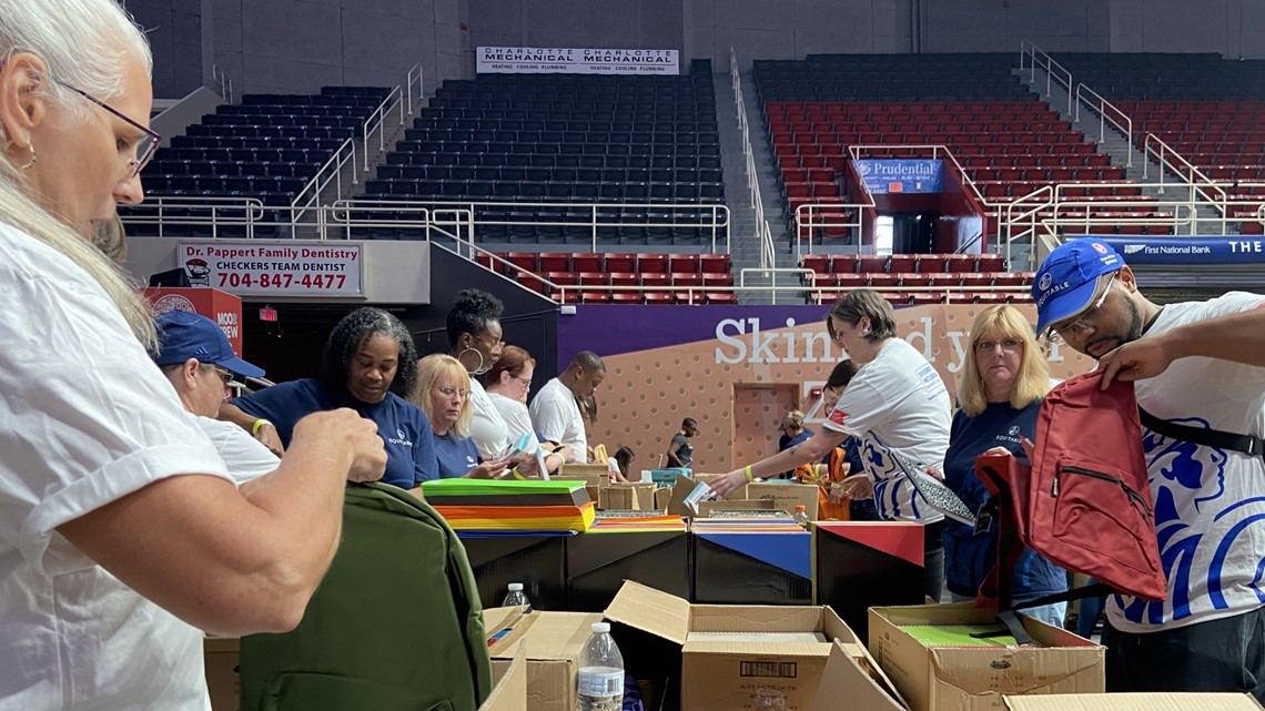 Nonprofits pack bags with school supplies for students in need