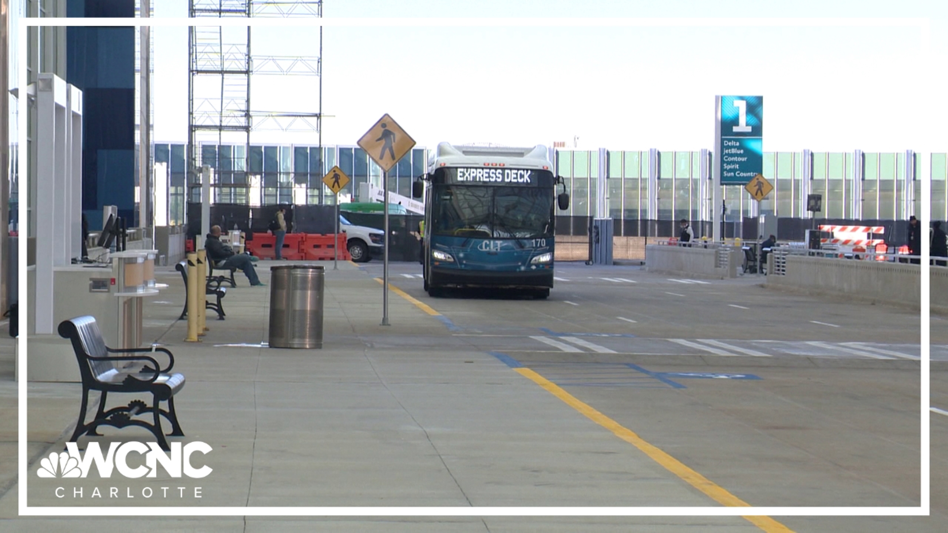 The lanes are reserved for Charlotte Douglas shuttles carrying passengers from the airport parking lots.