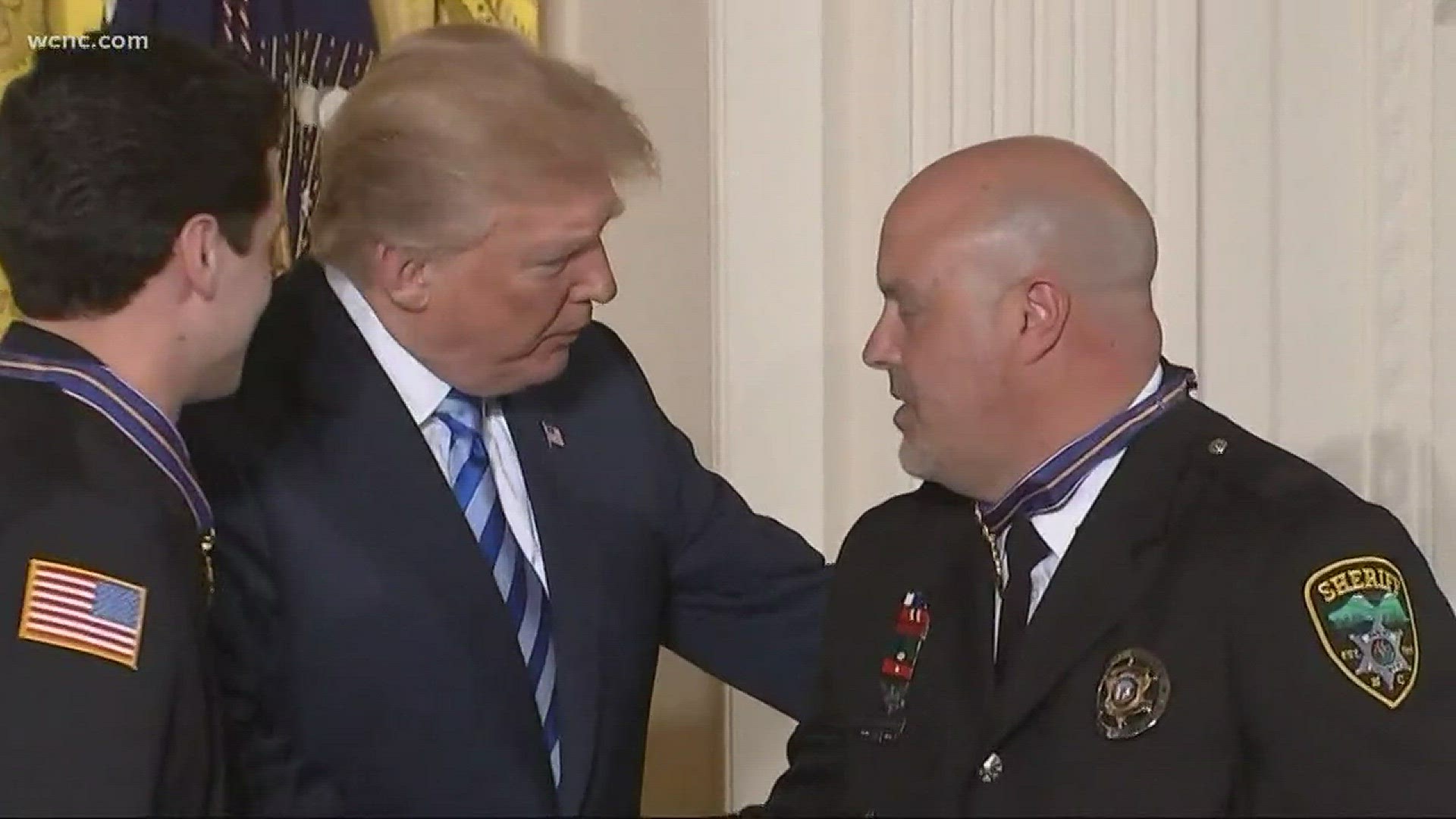 Avery County Sheriff's Deputy Lieutenant William Buchanan was honored by President Donald Trump inside the East Room of the White House Tuesday.