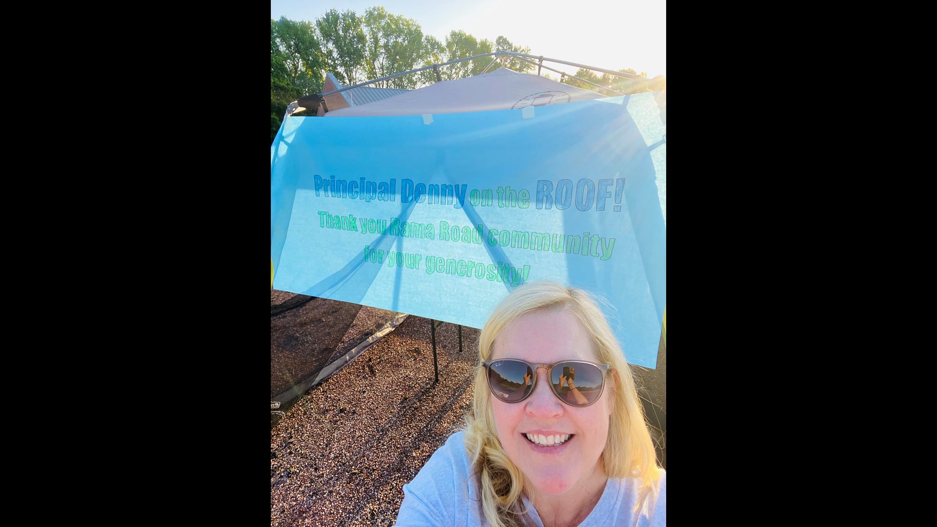 Rama Road Elementary principal works on school roof for a day