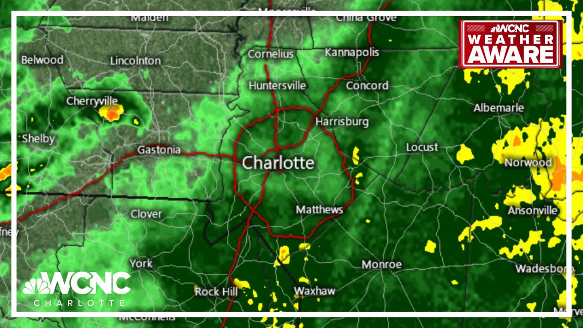 Wednesday morning got off to a stormy start with periods of heavy rain and gusty winds in the Charlotte area.
