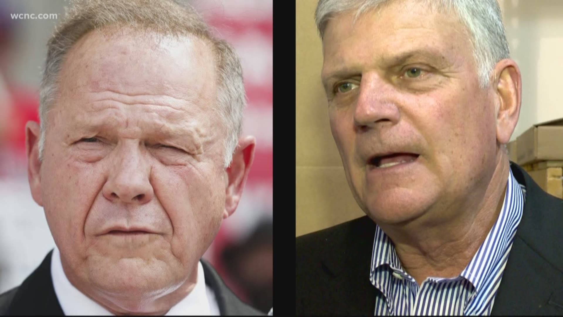 Franklin Graham defended Alabama Senate candidate Roy Moore, comparing allegations of sexual misconduct to former President Bill Clinton.