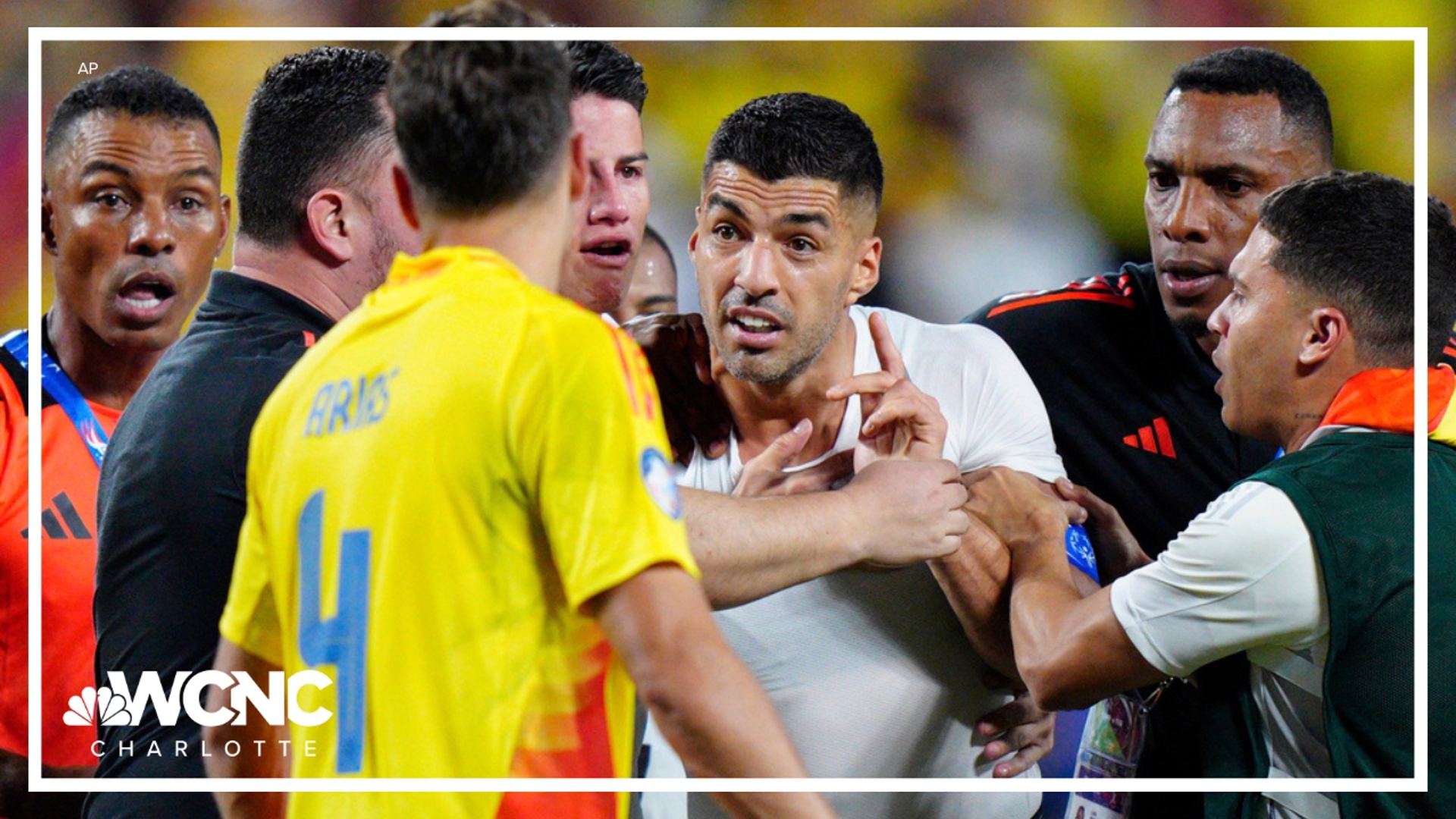 The fight happened after Uruguay's 1-0 loss to Colombia in Charlotte.