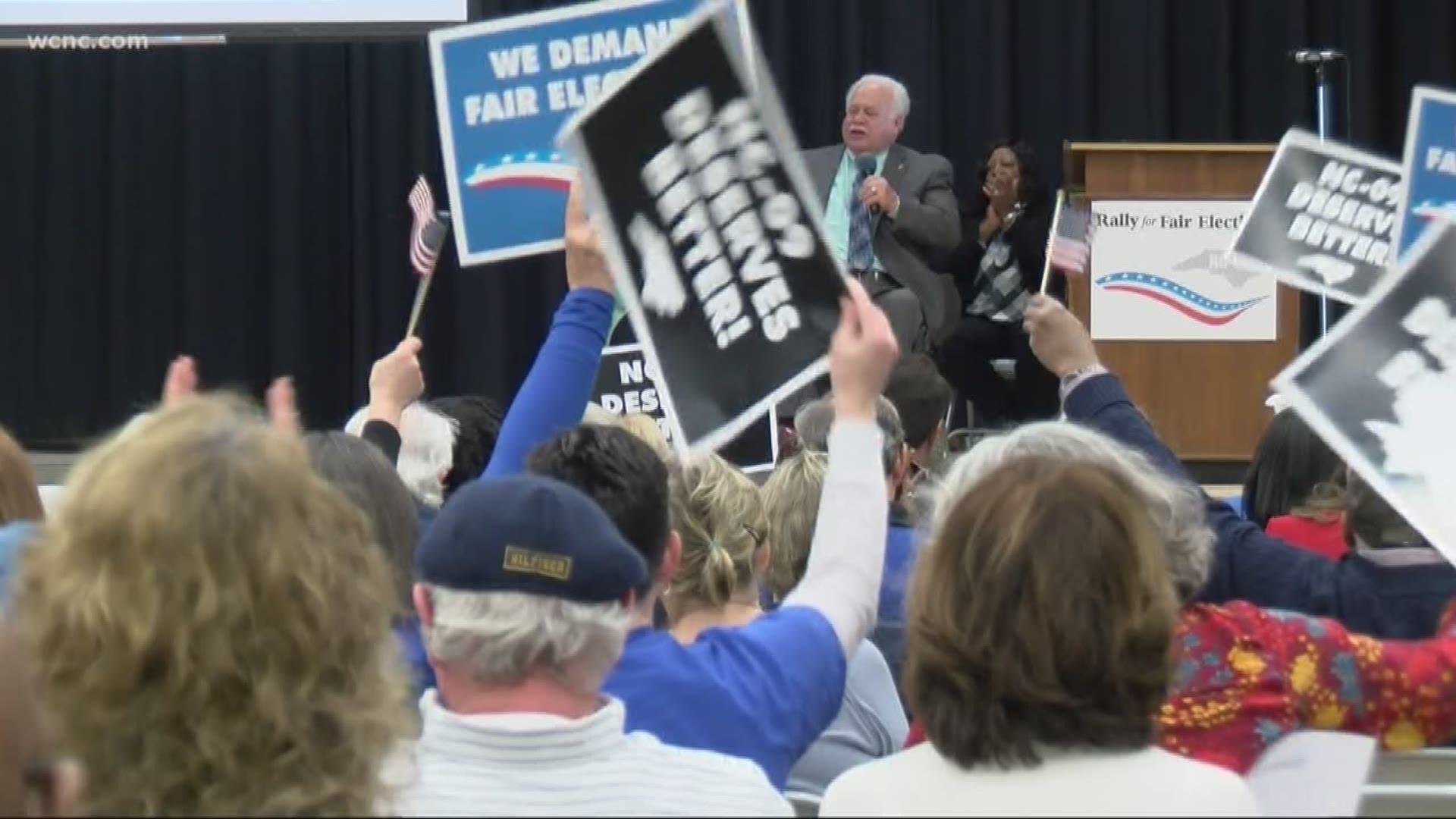 Dan McCready shared his thoughts on the District 9 election fraud investigation following a rally for justice in Bladen County.