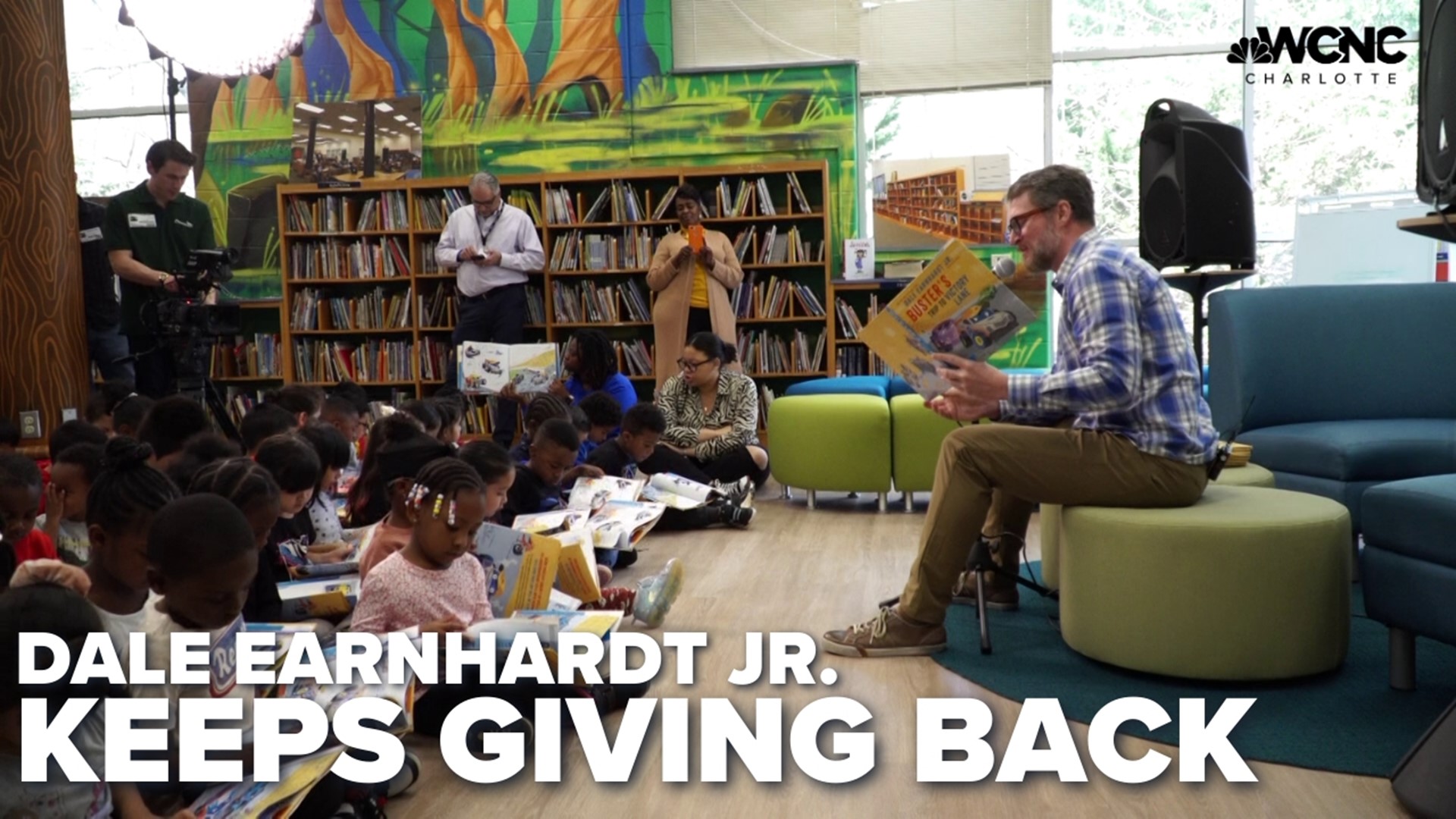 In 2020, his foundation gave a hand up to Allenbrook Elementary School. Three years later, he visited for a special children's book reading.