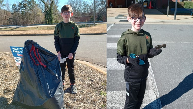 Rock Hill 10-year-old spends winter break cleaning up his school