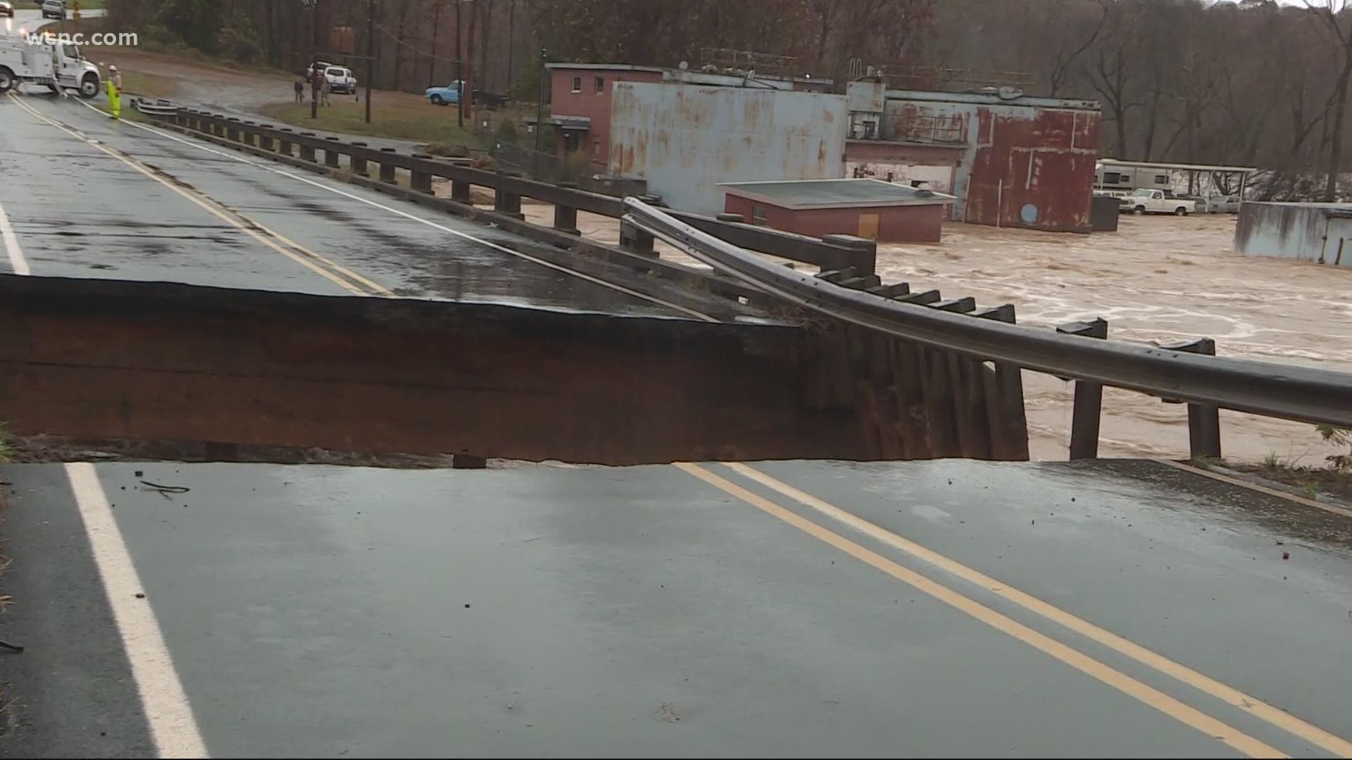 Many roads were washed away after the record breaking rain totals.