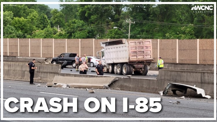 Crash on I-85 shuts down multiple lanes