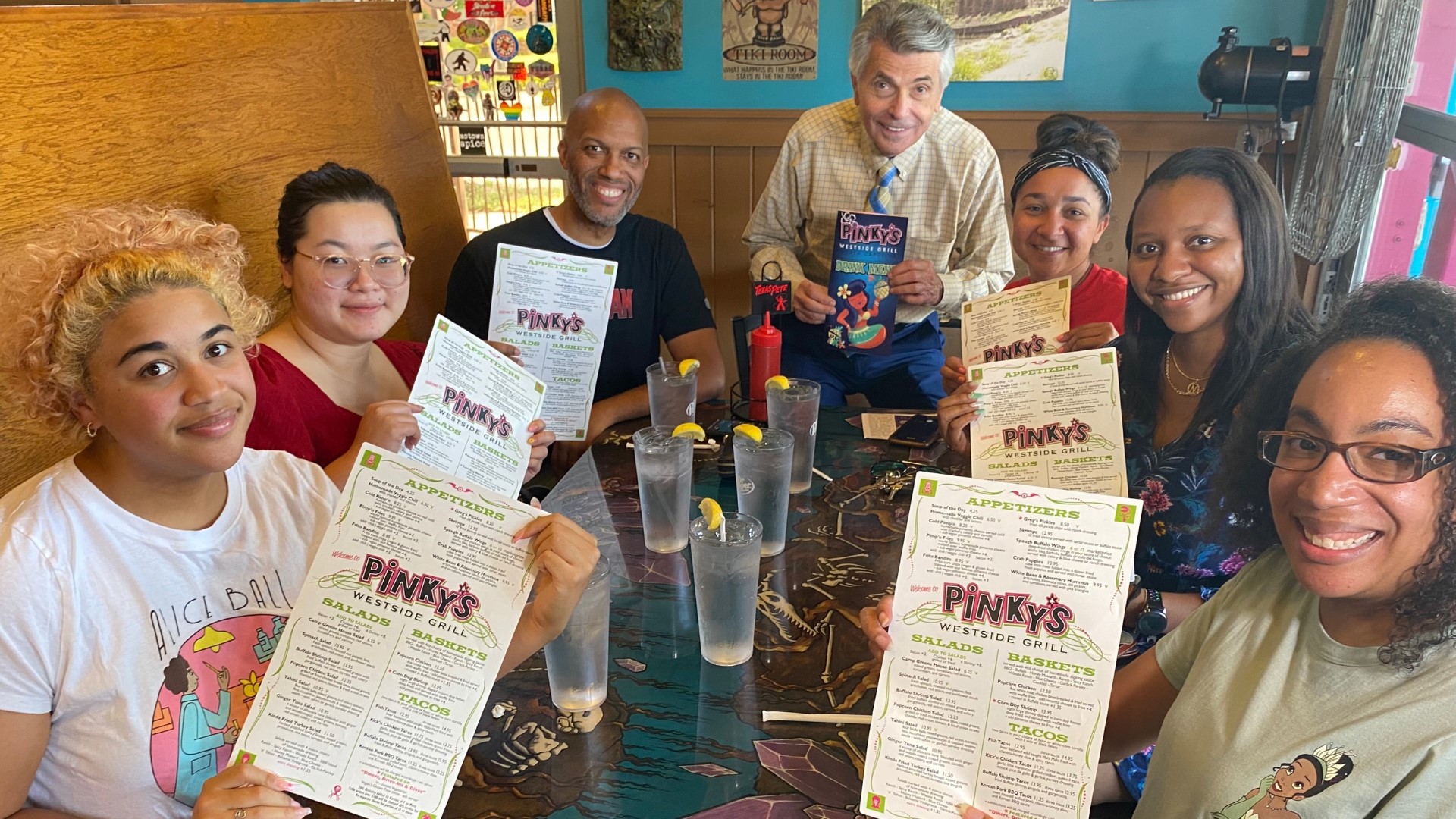 Inside Pinky's Westside Grill, home of the white trash burger