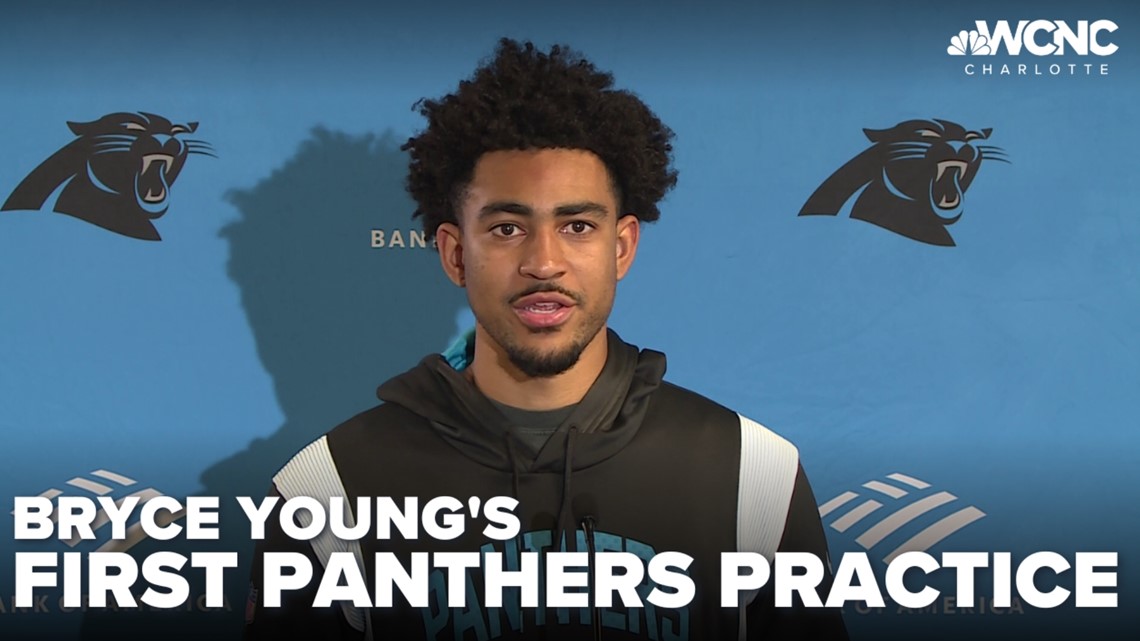 Bryce Young chats about first day of practicing as a Carolina Panther