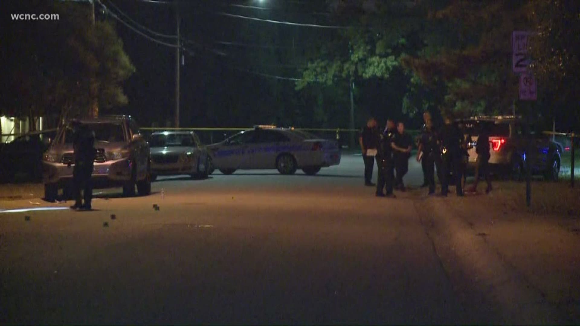 Three teenagers were taken to the hospital after they were shot outside a home in north Charlotte.