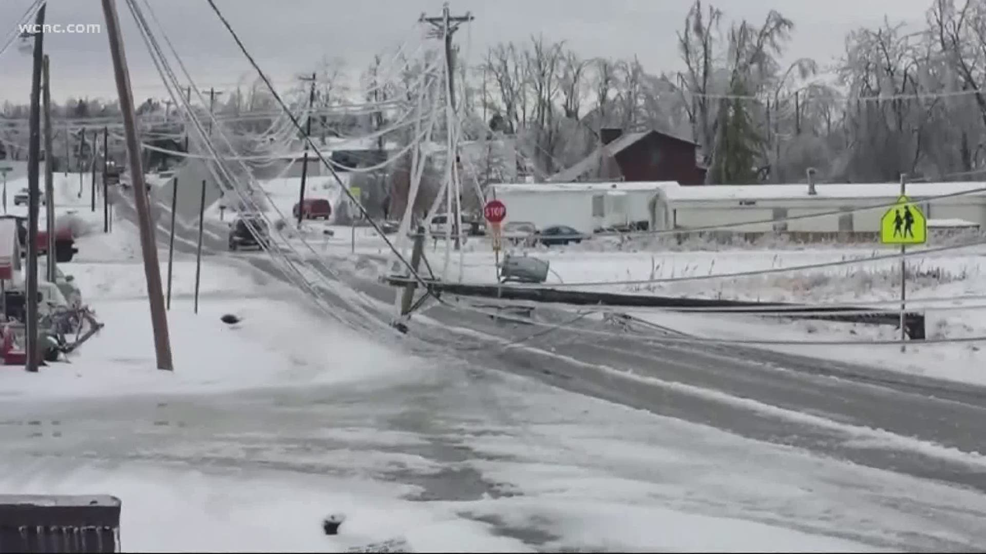 Energy United and Duke Energy have hundreds of crews working to respond to downed power lines and encouraging customers to be prepared to heat homes safely.