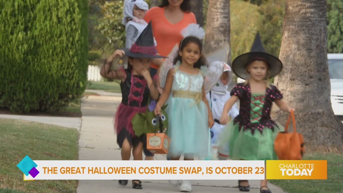 Kids enjoying the Great Halloween Costume Swap in Charlotte