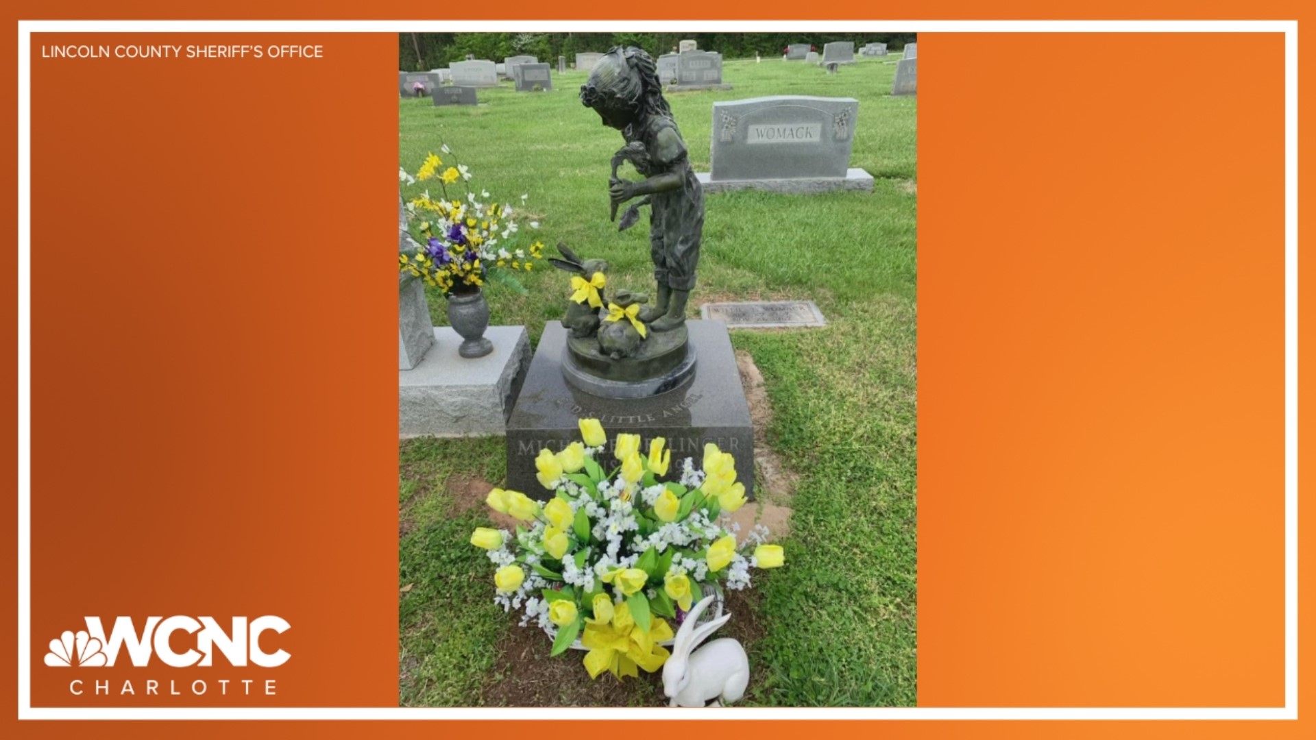 The bronze statue, valued close to $3,000, shows a little girl feeding a pair of rabbits.