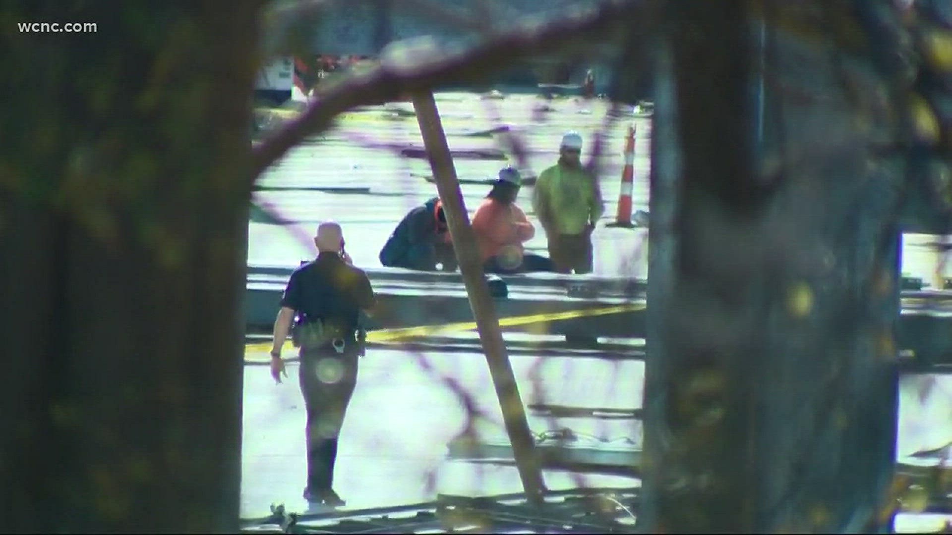 A worker has died and another was rushed to a hospital after falling about forty feet at a construction site near Steele Creek Sunday afternoon, according to CMPD.