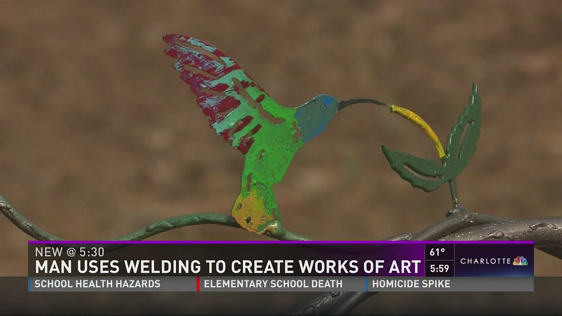 A local man is using the technical skills of welding and logging to create beautiful works of art.