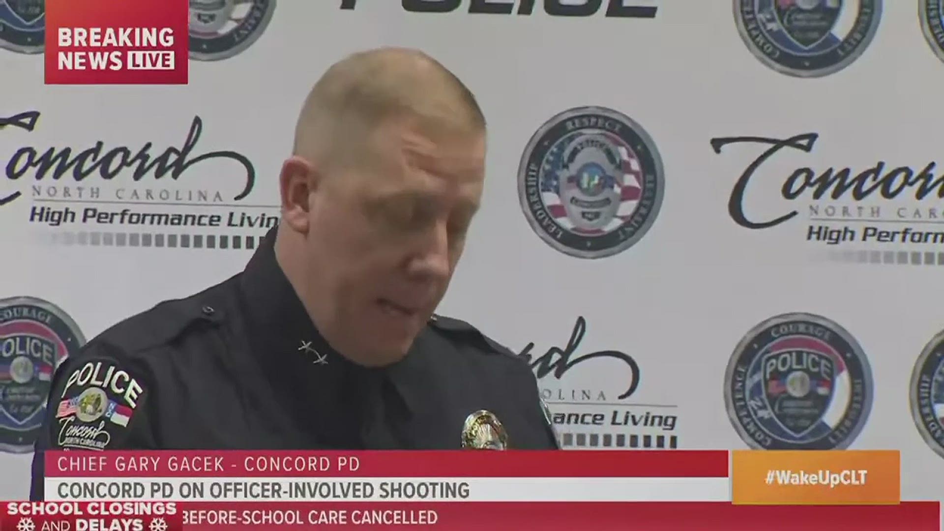 Concord Police Chief Gary Gacek provided an update on the investigation of the deadly shooting of a 25-year-old officer and suspect Wednesday night.