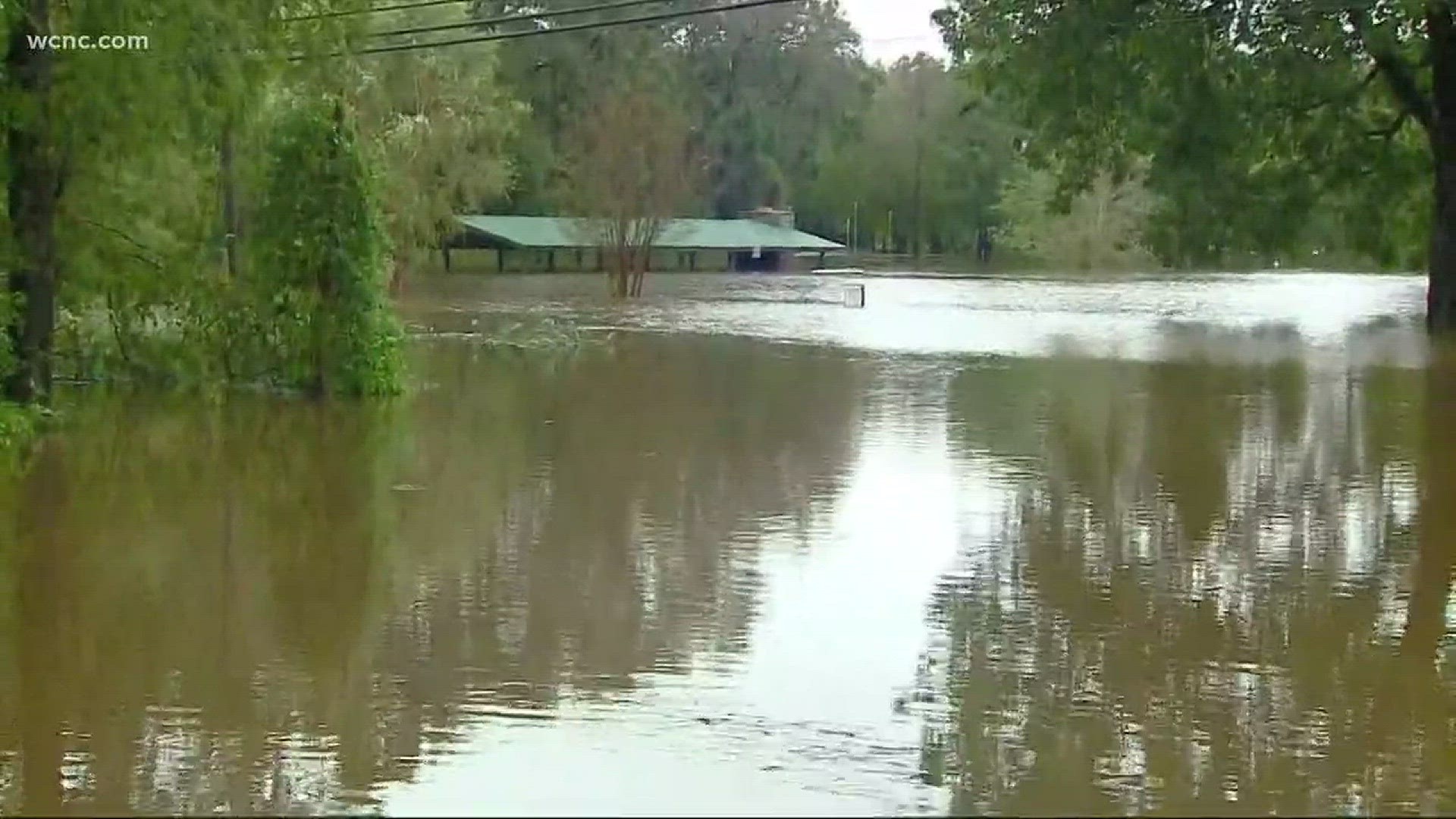 Flooding from Florence has completely overtaken a nature park in Kinston, North Carolina.
