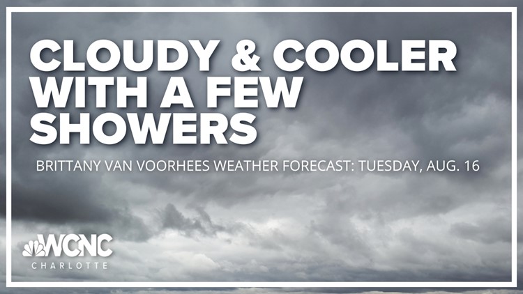 FORECAST: Cloudy, cooler with a few showers Tuesday