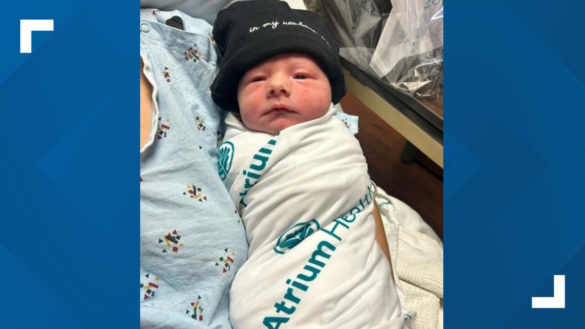 Family starts 2024 off with a bang, welcoming first Atrium baby | wcnc.com