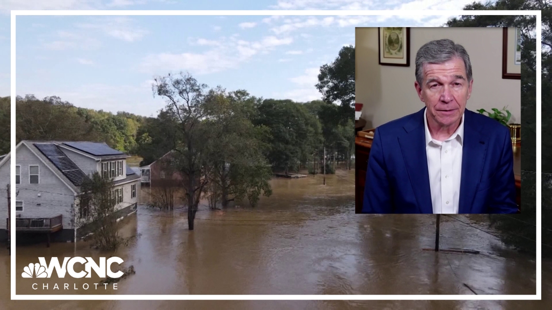 Governor Cooper joins WCNC Charlotte to discuss his efforts to get Helene relief aid.