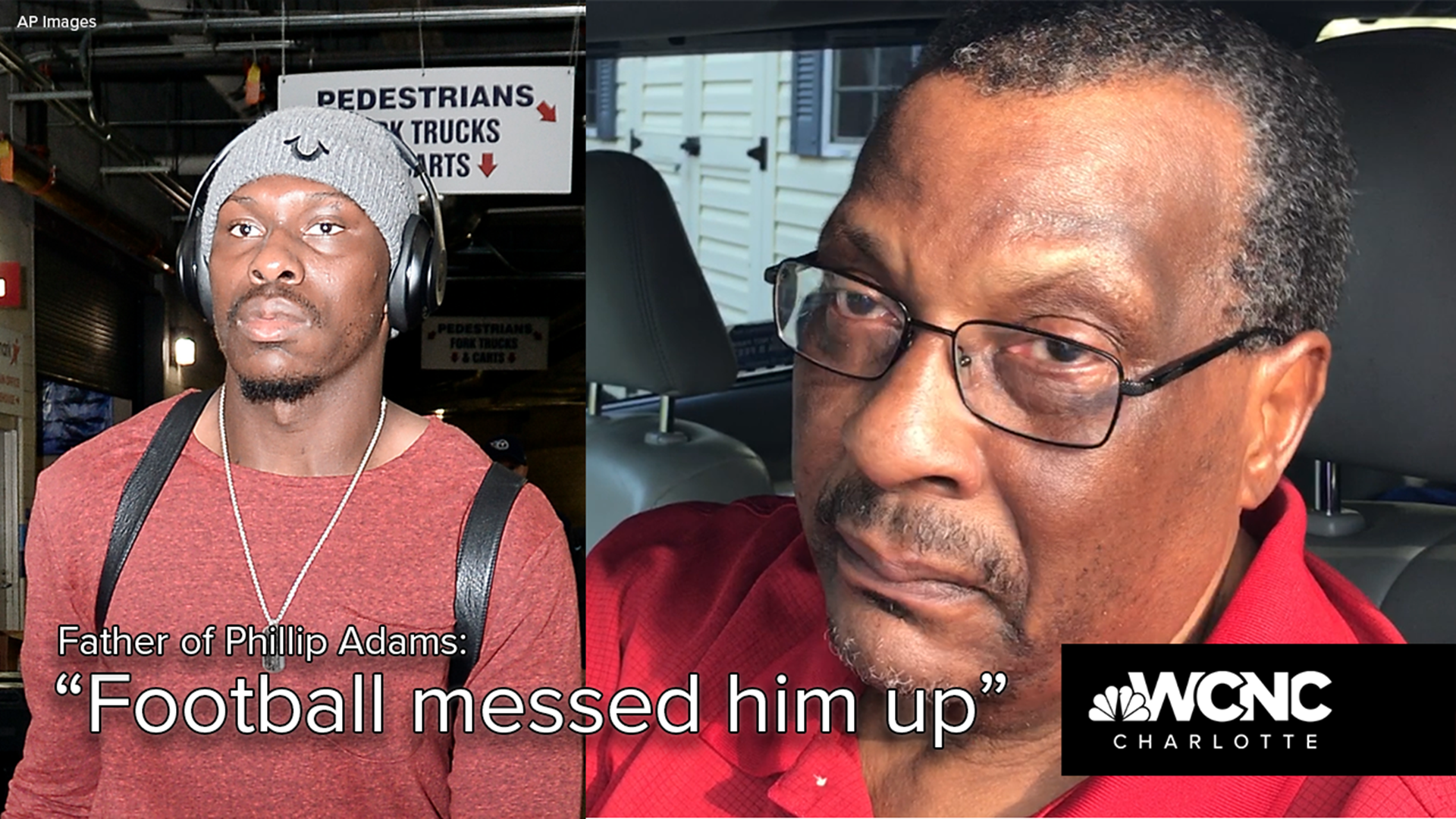 The father of Phillip Adams, a former football player accused of shooting 6, thinks "football messed him up."