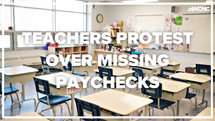 Teachers protest over missing paychecks