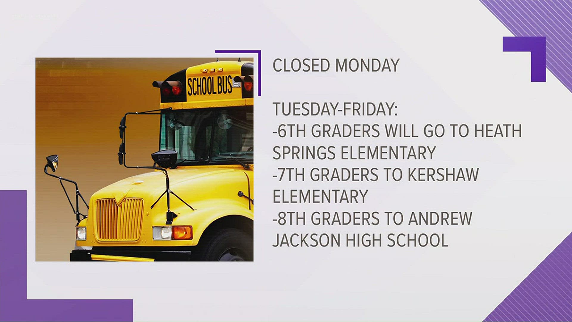 Andrew Jackson Middle School canceled classes on Monday