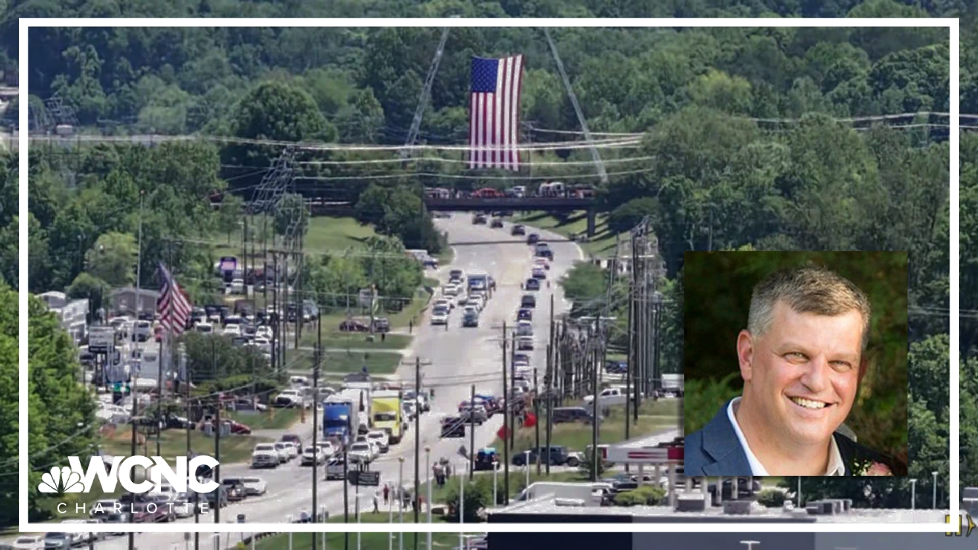 People lined the roads from Charlotte to Mooresville to honor Deputy U.S. Marshal Thomas Weeks during his procession today.