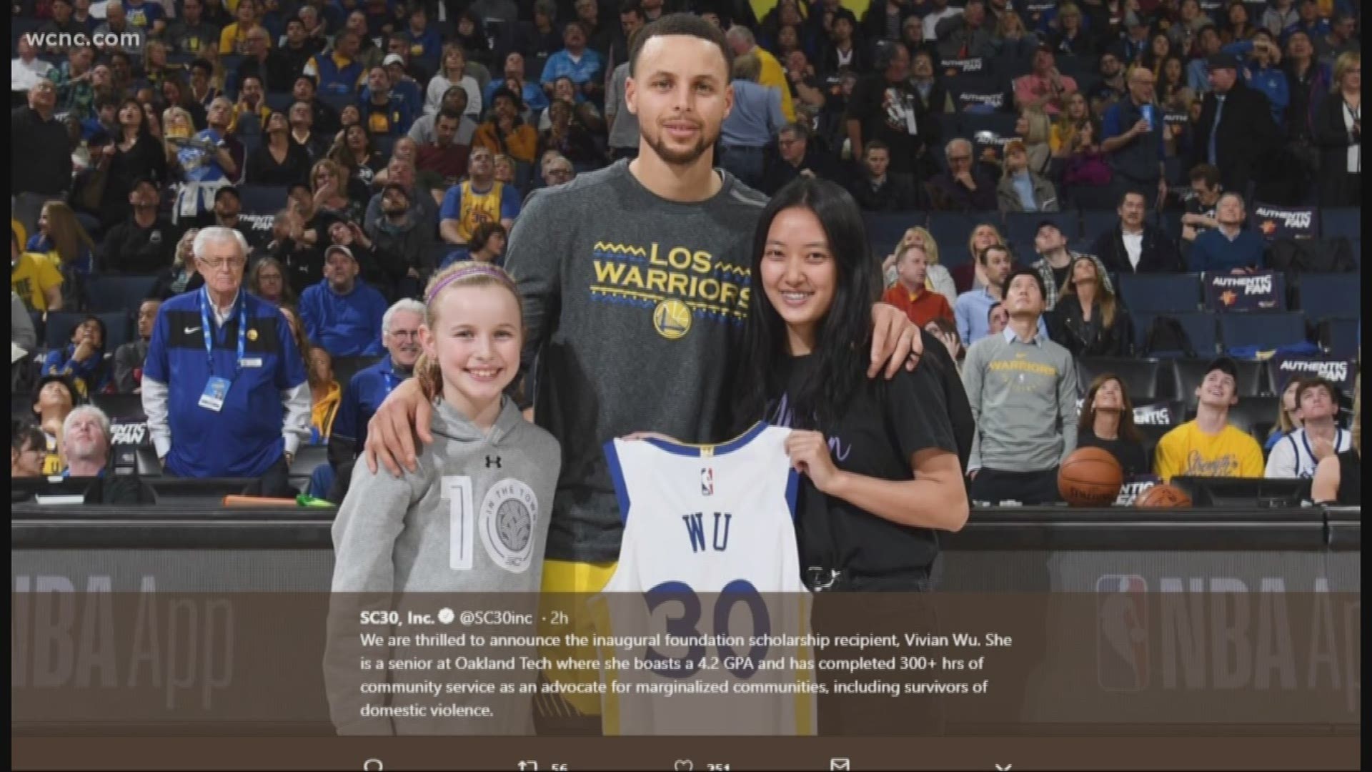 Charlotte native and NBA superstar Steph Curry said he felt uncomfortable profiting from a shoe designed by a 9-year-old girl. Instead, he's taking that money and helping send young women to college to study STEM-related majors.