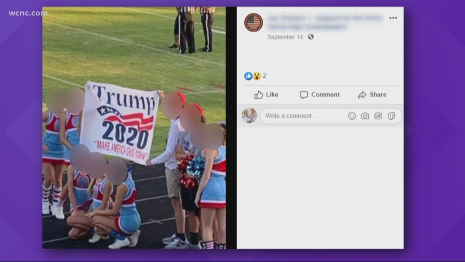 The North Carolina Athletic Association has placed the North Stanly High School cheerleaders on probation for holding a sign saying "Make America Great Again."