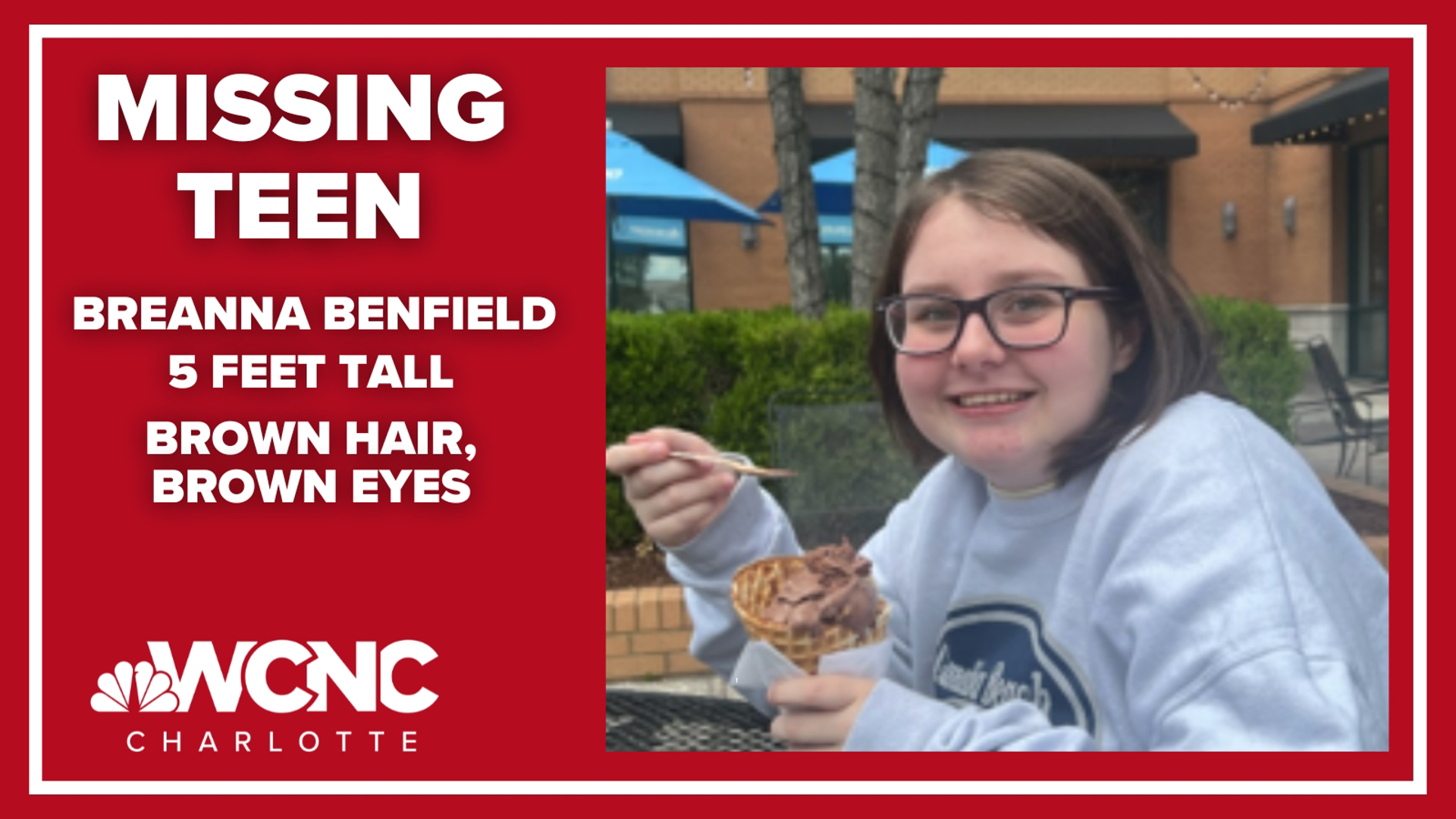 Police say 14-year-old Breanna Benfield was last seen leaving her home on Twin Avenue. Police say she is about 5 feet tall with brown hair and brown eyes.