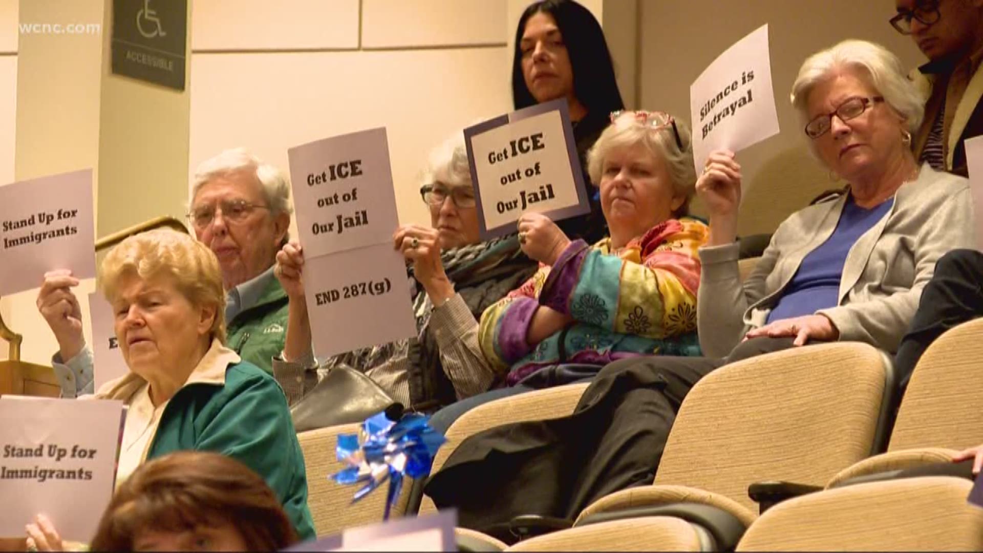 Local activists on both sides of the immigration issue spoke out at Tuesday night's Mecklenburg County Commissioners meeting.