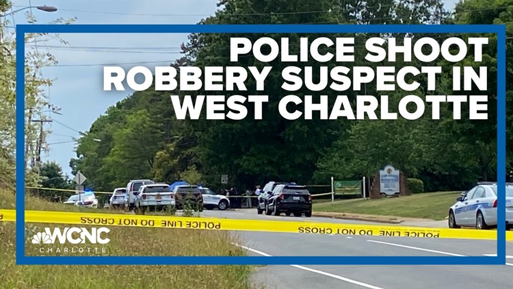 Robbery suspect shot by police in west Charlotte